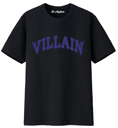 MAGLIERIA CONFORTI Maglietta Villain Merch Cotone 100% Unisex Uomo Donna Ragazzo Ragazza