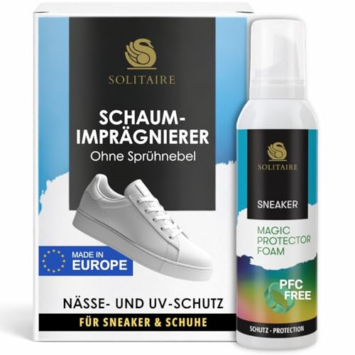 SOLITAIRE Sneaker Magic Protector Foam 200 ml Imprägnierer und Schuhpflege | DIE Alternative zu Imprägnierspray! Universal-Imprägnierschaum schützt Schuhe vor Nässe, Schmutz, Flecken und Ausbleichen