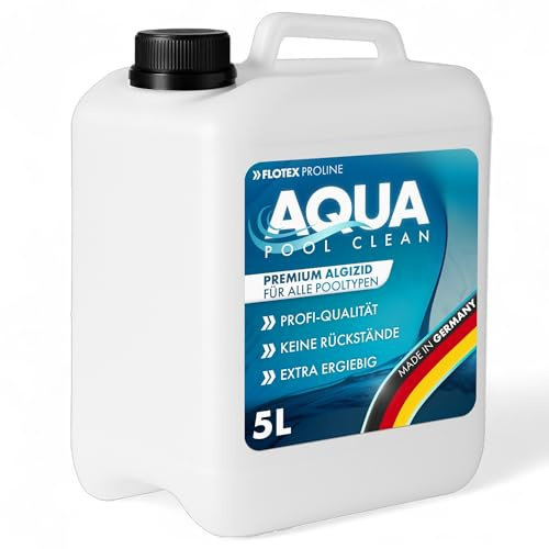 Aqua Pool Clean 4x5L - Hochwirksames flüssiges Algizid für Pool I Idealer Pool Algenvernichter mit Klareffekt | Profi Algenvernichter Pool | Schonend desinfizierendes Reinigungsmittel gegen Algen