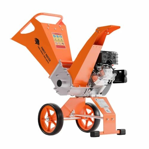 FM8DD Compact Petrol Wood Chipper - 8HP Engine for Garden Waste - Handles Branches Up to 70mm* - Direct Drive System with Anti-Block Design - UK Engineered (Chipper with Mulcher Attachment)