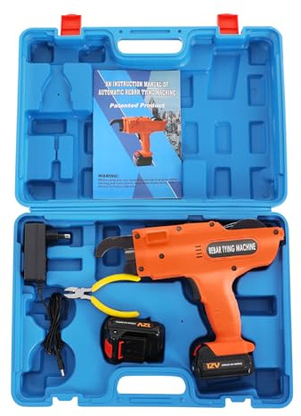 Elektrische Bindemaschine 12V Drahtbindemaschine Rebar Stahlbeton Drahtbindegerät mit 2 * 4500mAh Lithium-Batterien Bewehrungsverbinder für 8-34mm