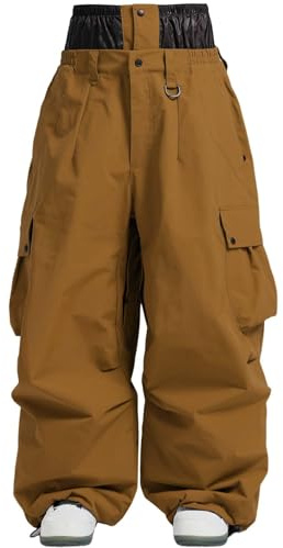 GSOU SNOW Pantalon de Ski pour Homme et Femme Pantalon de Snowboard - Baggy Oversize Ample Imperméable Coupe-Vent Respirant Chaud