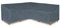 Hentex Cover Loungemöbel Abdeckhaube für L-Form Sofas，Wasserdichtes Atmungsaktives TPU Gewebe Abdeckhaube für Gartenmöbel ，Wasserdicht Schutz vor Wind UV schützende (Grau (255 * 255 * 90W*65/90H cm)