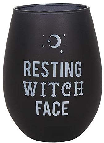 Resting Witch Face Stemless Wine Glass (12/24)
