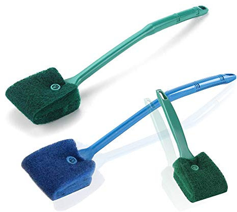 3 PCS Double-Sided Aquarium Fish Tank Algae Cleaning Brush with Non-Slip Handle, Sponge Scrubber Cleaner for Glass Aquariums and Home Kitchen