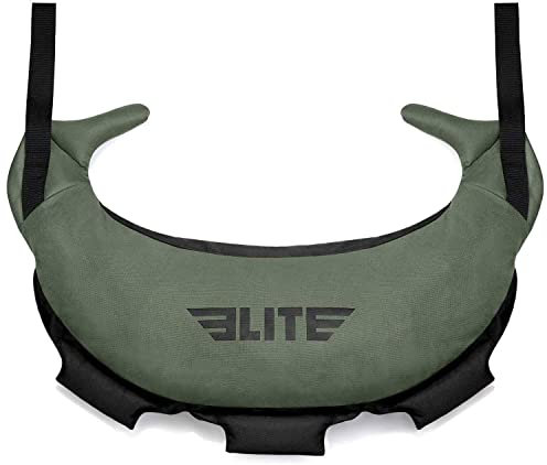 Elite Sports Bulgarische Canvas-Tasche für Crossfit, Fitness, Leinwand, MMA, Fitnessstudio, Cross-Training, Sandsack (grün, 20,4 kg) – ungefüllt