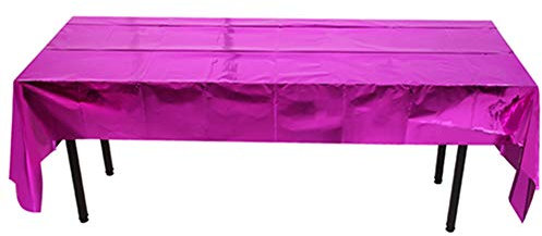 Egurs Folie Metallic Tischdecke für Party,2.7 * 1m Weihnachtsdekoration Tischdecke,Weihnachten Geburtstag Dekorative Tischdecke Lila