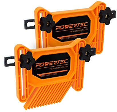 POWERTEC Universal Tandem Featherboards for Table Saw, Router Table, Router Fence & Band Saw, Wood working Tools & Accessories To Reduce Kickback & Increase Safety (Included T Track Bolts), 2Pk(71393)