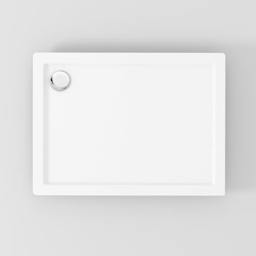 Rectangular 1100 x 800mm Shower Tray Pearlstone for Shower Enclosure Cubicle with Waste Trap