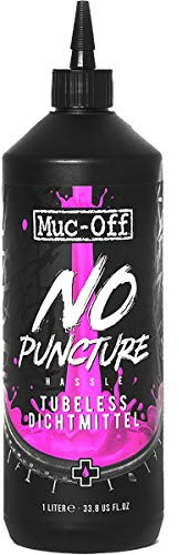 Muc-Off No Puncture Hassle Tubeless Mastic anti-crevaison pour pneus de vélo sans chambre à air 5 litres avec colorant UV Tracer pour sceller les fissures et les trous jusqu'à 6 mm