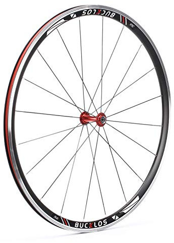 BUCKLOS Rennrad Laufradsatz 700c, Aluminiumlegierung QR Räder V Bremse Drahtreifen, Doppelwandige Flache Speichen Fahrrad Rad Set, Hinten 7-11 Gang Radsätze Nabe 30mm Felgen Fahrrad Zubehör