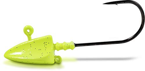 Rhino Premium Jig Force Angelhaken mit Jigköpfen Meeres Angeln Angel Zubehör für Gummifische, UV gelb, 4/0