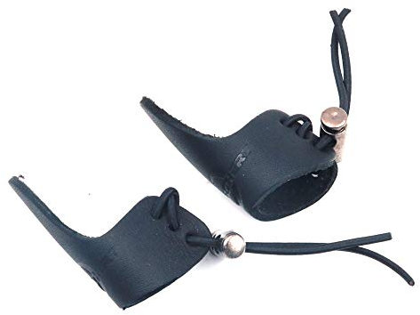 Namvo 2 STK Bogenschießen Finger Tab Leder Daumen Ring Pfeil Finger Handschuh Finger Pad für die Jagd Langbogen Bogenschießen schwarz