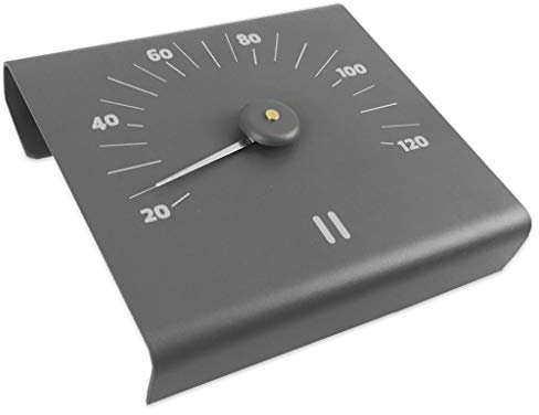 SudoreWell® Sauna Thermometer aus grauem Aluminium rechteckig 15×14×3cm by Rento