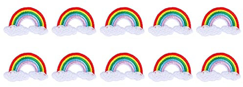 Pssopp Regenbogen Patch Gestickt Regenbogen auf Patch Applique Wolken Nähen Regenbogen Applique für Kinder Kinder Kleidung Kostüm