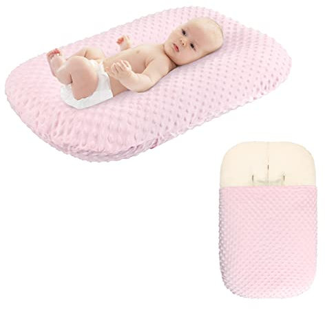 Haokaini Neugeborenen Liege Kissen Abdeckung Abnehmbare Schutzhülle Weichen Minky Dot Baby Liege Kissen Abdeckung für Neugeborene Mädchen Und Jungen