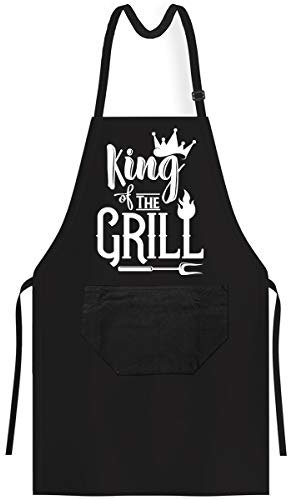 OM3® KING-OF-THE-GRILL-CROWN - Grill-Schürze - König Grillen Meister - BBQ Küchenschürze für Erwachsene Unisex