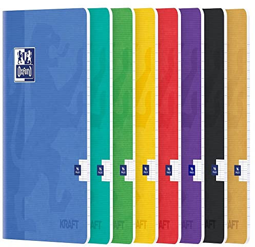 Oxford Cahier KRAFT 17x22cm Grands Carreaux Seyès 96 Pages Agrafées Couverture Kraft Coloris Aléatoires