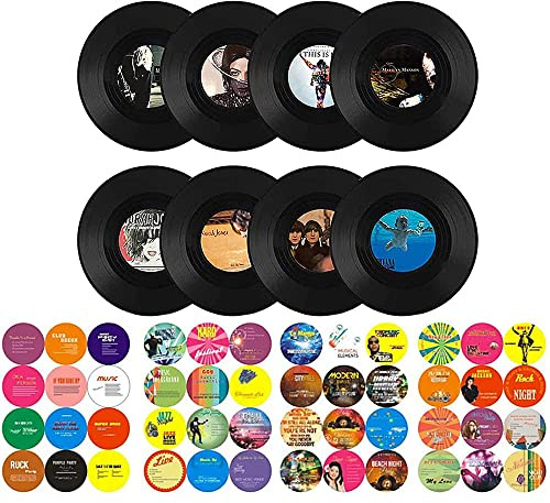 Wuzdy 8 Pezzi Dischi In Vinile Decorativi, Rotonda Vintage CD, Per Decorare Bar, Caffè, Feste, Casa