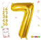 Smlpuame 102cm Folienballon Zahlen Luftballon 0-9 Geburtstag Golden Große 7 Ballons für Geburtstagsfeier Feierdekorationen, Heliumfolien Zahlenballons für Hochzeitstag