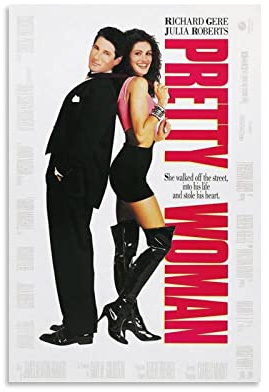 TONGYANG Pretty Woman Poster, klassisches Filmposter für Zimmer, ästhetisches Poster, dekoratives Gemälde, Leinwand, Wandkunst, Wohnzimmer, Poster, Schlafzimmer, Malerei, 30 x 45 cm