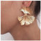 Inilbran Boho Große Ginkgo Blatt Ohrringe - Vintage Statement Ohrstecker in Blattgold für Frauen und Mädchen