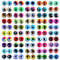 MWOOT 100 Pcs 12MM Dragon Eyes Doll Eyes Kit, Colorful Glass Cabochon Eyes for Crafts, 50 Style Cat Owl Bird Human Pupil Eyes for Doll Art Jewelry Making DIY Crafts Halloween Christmas Decoration
