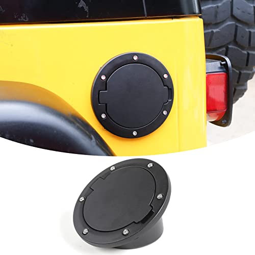 TDHLW Tankdeckelabdeckung Tankdeckel Außenzubehör für Jeep Wrangler TJ 1997–2006,Schwarz