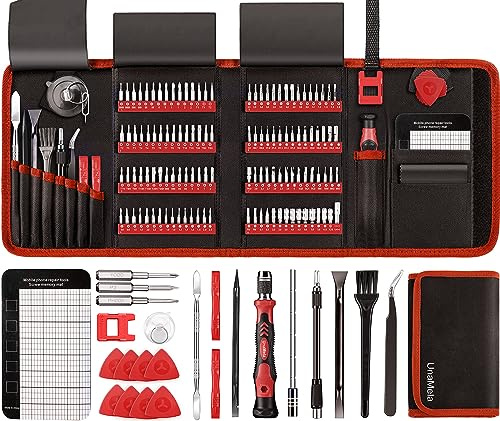 Präzisions-Schraubendreher-Set, Computer-Reparatur-Werkzeugset, 146-teiliges Laptop-Schraubendreher-Set mit 123 Bits, magnetische Matte, Magnetisierer, für iPhone, MacBook, Schalter, Spielekonsole