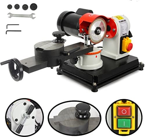 Affilatrice für Kreissägeblätter 250 W elektrische Diamantscheibe Ø125 mm 2850 U/min Sockel 370 x 270 mm 4 Adapter