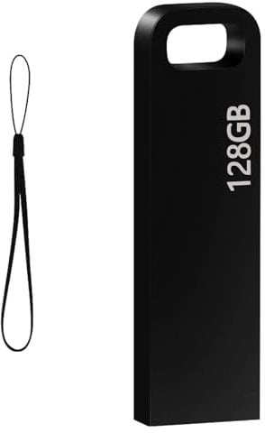 USB Stick 128GB USB 3.0 Tragbares Speicherstick 128GB Metall Memory Stick Datenspeicher Wasserdichter USB-Flash-Laufwerk Thumb Drive USB Flash Drive für PC/Computer/Laptop (Schwarz)