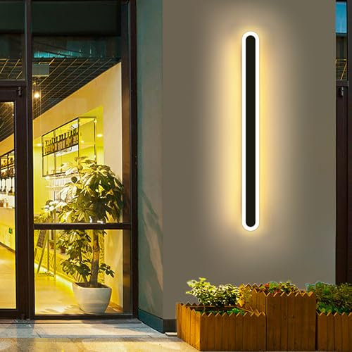 Appliques D'extérieur 150cm, Applique À Lumière Chaude Avec Éclairage Latéral, Panneau Acrylique De Plus De 95% De Transmittance Applique Moderne, Ip65 Etanche Applique Minimaliste Pour Le Jardin