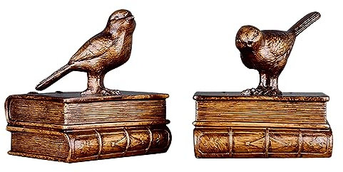 Yofab Rétro Oiseau Serre-Livres par décoration Serre-Livres Porte-Livre américain Accessoires pour la Maison étude Serre-Livres Lourds pour étagères Bureau