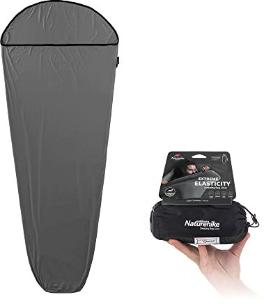 Naturehike Ultralight Sleeping Bag Liner, 390g, Grey, Rectangular, Above 10°C, All Seasons, Zipper Closure, 200 x 80cm, 390g, Perfect for Camping, Hotels, and Outdoor Hikes