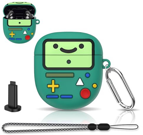 [6 in 1] MOWYEOK Kopfhöre Hülle für Bose,Kompatibel mit Bose QuietComfort Earbuds II/QuietComfort Ultra,Karikatur Spielekonsolen Design Weiche Silikon Schutzhülle Mit Karabiner & Schlüsselband