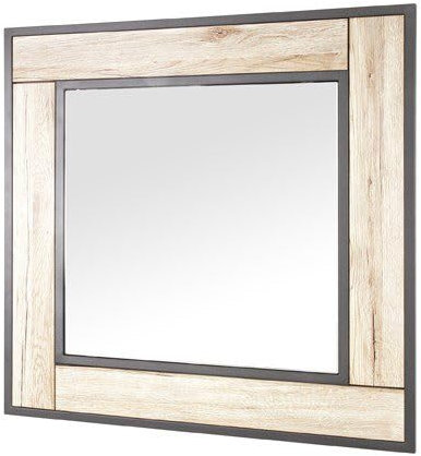 HAKU – Wandspiegel, anthrazitfarben, MDF-Eichenoptik, 2x70x70cm