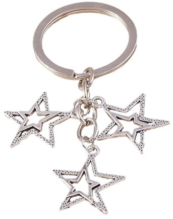 BELOWSYALER Harajuku Y2k Silber Hohl Stern Schlüsselanhänger für Frauen Süße Kühle Trend Mode Anhänger Vintage Ästhetischen Zubehör Geschenk