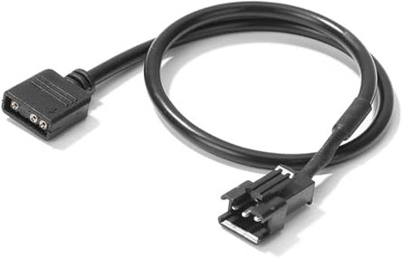 iHaospace 5V 3 Pin ARGB to 3 Pin SM Adapter Cable for RGB Fan LED Strip RGB Extension Cable ARGB Connector Adapter Cable (3Pin Male)