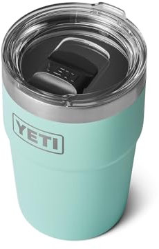 YETI Rambler 16 oz Stackable Tumbler, Vacuum Insulated, Stainless Steel with MagSlider Lid, Seafoam