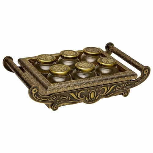WANDERLUST DECO Bandeja de Metal repujado Color cobre 46x26x7