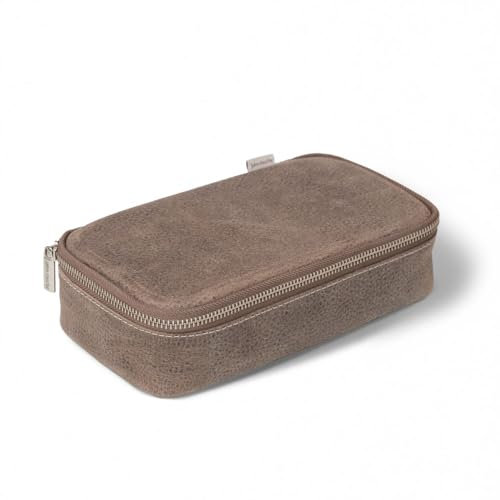 Kabel Etui, Kabeltasche, Kabelorganizer, Tech-Pouch, Organizer Tasche, Universaltasche, Lederetui - Modell 017 (Grau)