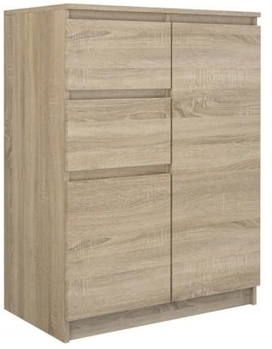 Ibonto Kombikommode Moderne Truhe mit 2 Türen & 2 Schubladen Praktische Aufbewahrung (Sonoma-Eiche)