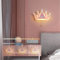 TZSMUM Dimmbar LED Modern Innen Kinder Wandleuchte 3 Farben Einstellbar Kinderzimmer Krone Wandlampe Schlafzimmer Nachttischlampe Kinderlampe mit Zugschalter Wandbeleuchtung Für Babyzimmer (Rosa)