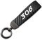 Générique Porte-CléS De Voiture pour Peugeot 306, Porte-CléS De Voiture en Microfiber Cuir avec Anneau en D Pivotant à 360°,Black