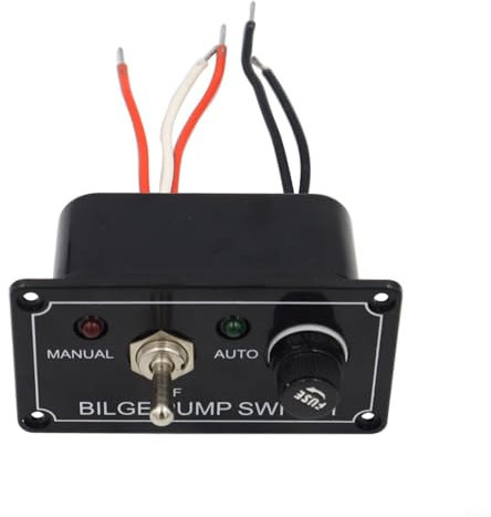 CNANRNANC Interruttore a 3 vie per pompa a benzina marina, DC 12 V, interruttore a 3 posizioni + fusibile per barche/camper centralino per pompa a benzina