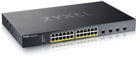 Zyxel 24 Port Network Ethernet Switch | Lite-L3 | 10G | PoE | XGS1935-28HP | 24x PoE+ with 375W Budget + 4x 10G SFP+ Ports, NebulaFlex, Smart-Managed L3, Smart Fan, Rack Mounting Kit
