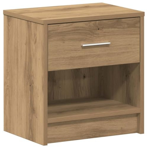vidaXL Nachttisch mit Schublade Artisan-Eiche 39x28x41 cm, Nachtschrank, Nachtkommode, Betttisch, Nachtkonsole, Bettschrank