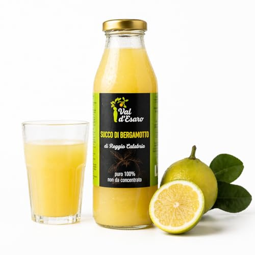 Succo di bergamotto 100% Puro - Non da concentrato - Senza Conservanti - Made in Calabria - Alto contenuto di antiossidanti - Bottiglia da 0,75 - Speciale imballo brevettato Anti-Rottura (1 Bottiglia)