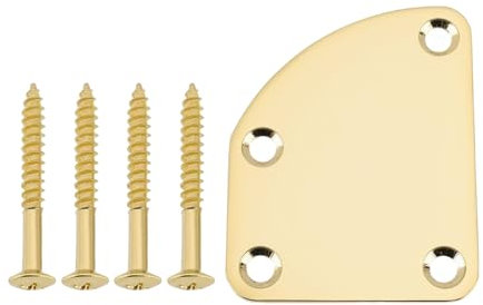 Be In Your Mind Plaque de Manche Incurvée à 4 Trous pour Guitare avec Vis Compatible avec Telecaster Manches Compatible avec Manches de Basse Dorée