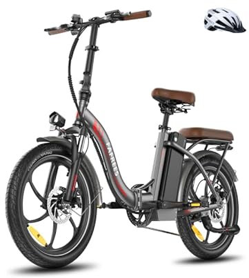 2025 Ebike F20 Pro+ Fatbike Faltrad 20 Zoll mit 36V 22.5AH Akku Damen Ebike Herren 250W, Erwachsene Fatbike Elektromobilrad 140kg, E Mountainbike 20°, Ebike 25km/h (Weißer Helm, Grau)